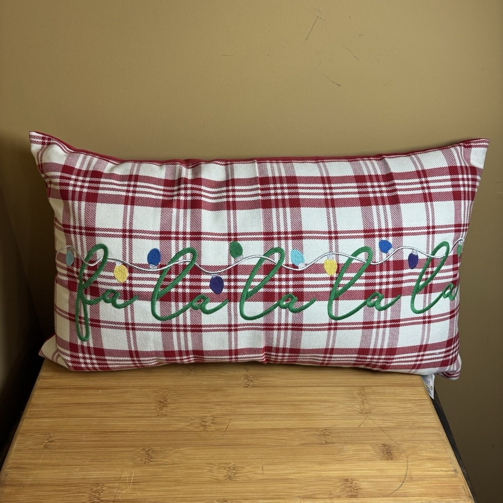 Oeko-Tex Standard 100 Fa-la-la-la-la Christmas Holiday Decor Pillow 23"‎